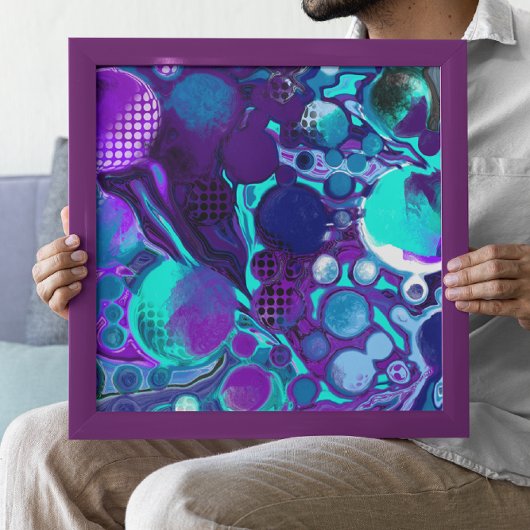 Impression Photo Purple et Turquoise Abstrait peinture numérique po