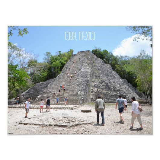 Impression Photo Pyramide de Coba Ruines Maya Riviera Maya Mexique (Devant)