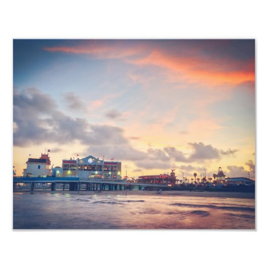 Impression Photo Quai de plaisance de Galveston au coucher du solei (Devant)
