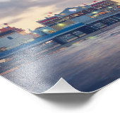 Impression Photo Quai de plaisance de Galveston au coucher du solei (Coin)