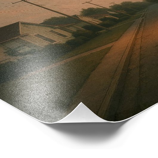 Impression Photo Quartier Twilight avec Streetlight - Dreamcore (Coin)