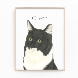Impression Photo Ragamuffin noir et blanc personnalisé Art Chat