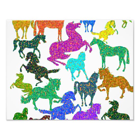 Impression Photo Rainbow Horses - "Dotty about Horses !" (Devant)