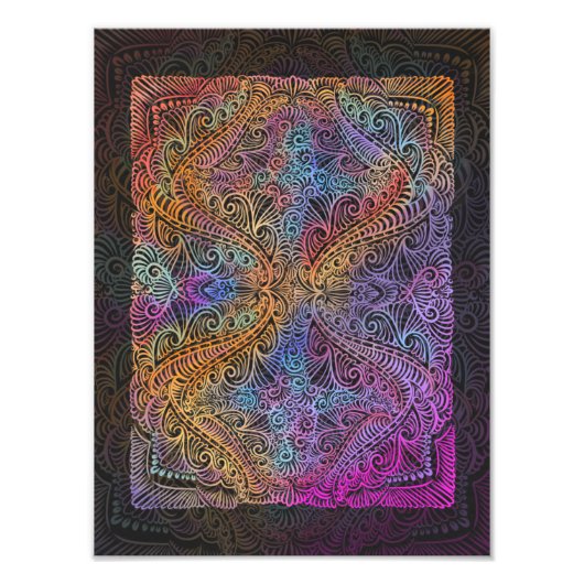 Impression Photo Rainbow Kaleidoscope Mandala (Devant)