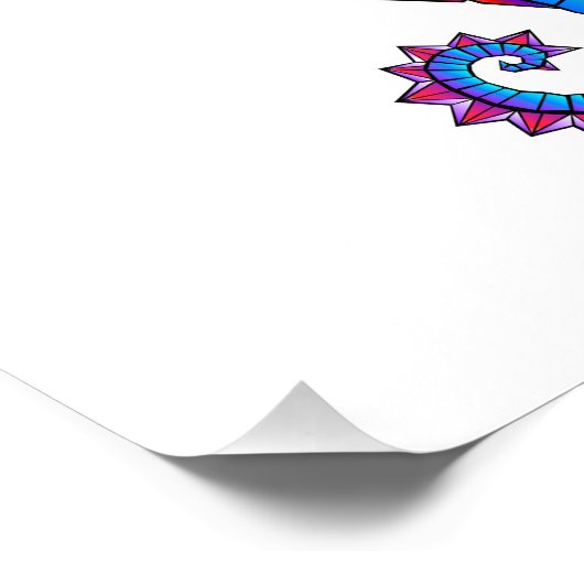 Impression Photo Rainbow Polygonal Seahorse (Coin)