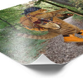 Impression Photo Randonneur en chat avec sac à dos (Coin)