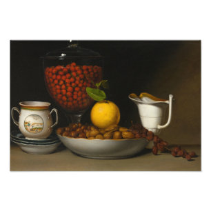 Impression Photo Raphaelle Peale - Vie morte - Fraises, Noix,
