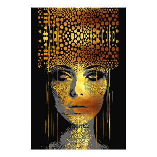 Impression Photo Rayonnement Doré : La Beauté de la Femme Emblémati