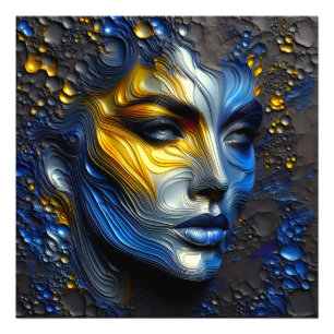 Impression Photo Rayonnement Mystique - Un Visage Féminin Embossé