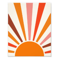 Rayons Soleil Rétro Coucher Soleil Orange Jaune Ro
