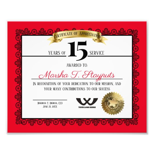 Impression Photo Reconnaissance de l'anniversaire de l'employé jalo (Devant)