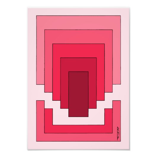 Impression Photo Rectangle Abstrait en rouge (Devant)