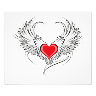 Impression Photo Red Angel Coeur avec ailes