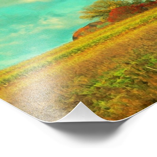 Impression Photo Red Barn Blue Sky (Coin)