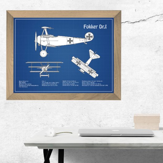 Impression Photo Red Baron Fokker Dr.1 - Plan d'avion ABD