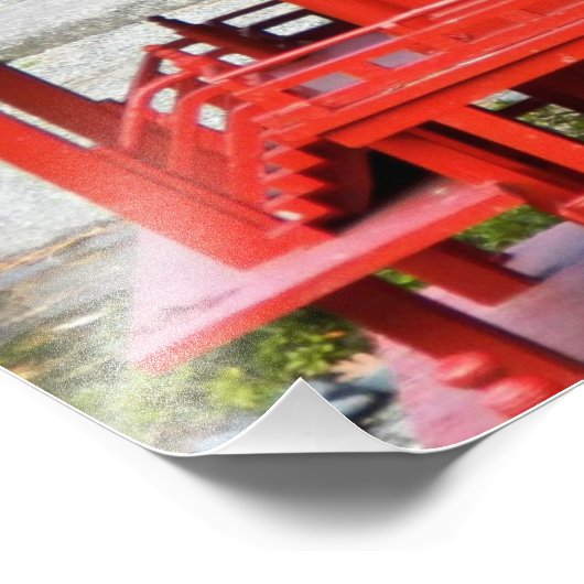 Impression Photo Red Japanese Maple Feuilles et Garden Shrine (Coin)