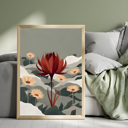 Impression Photo Red Lotus Serenity