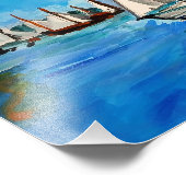 Impression Photo Reflets du port de la régate de voile (Coin)