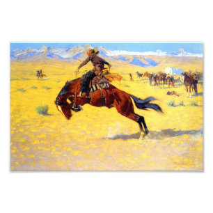Impression Photo Remington Old West Horse et Cowboy