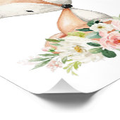 Impression Photo Renard, Animaux De Bois, Boho, Fleurs Roses (Coin)