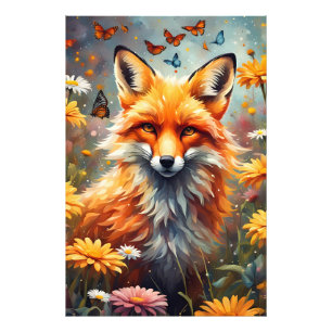 Impression Photo Renard dans la prairie