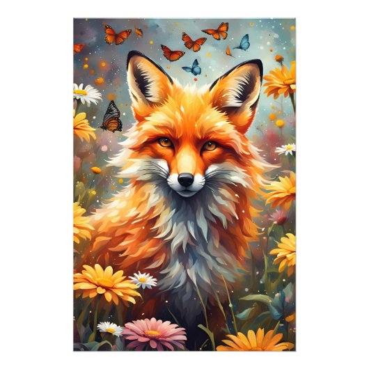 Impression Photo Renard dans la prairie (Devant)