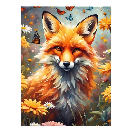Impression Photo Renard dans la prairie (Devant)