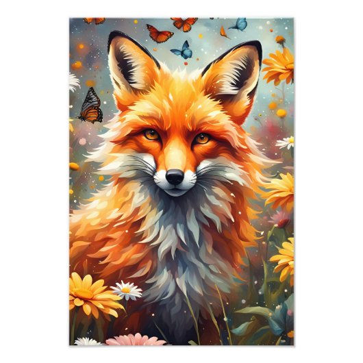Impression Photo Renard dans la prairie (Devant)
