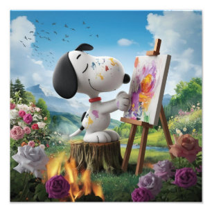 Impression Photo Rendu 3D d'un joli peintre de chien