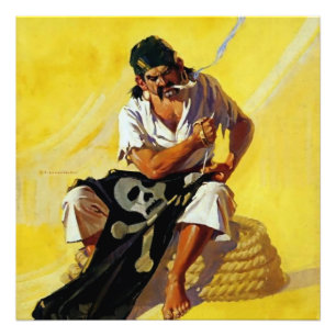 Impression Photo « Réparation du drapeau pirate » par FX Leyedecker