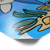 Impression Photo Requin bleu qui se soucie du poisson (Coin)