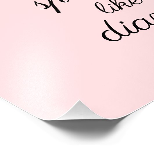 Impression Photo Restez calme et étincelez comme une princesse rose (Coin)