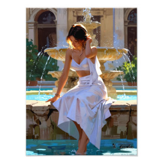 Impression Photo "Resting Fountain - A Moment of Silence and Light"