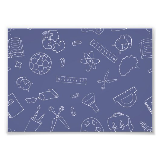 Impression Photo Retourner À L'École Fournitures D'Études, Retour À (Devant)