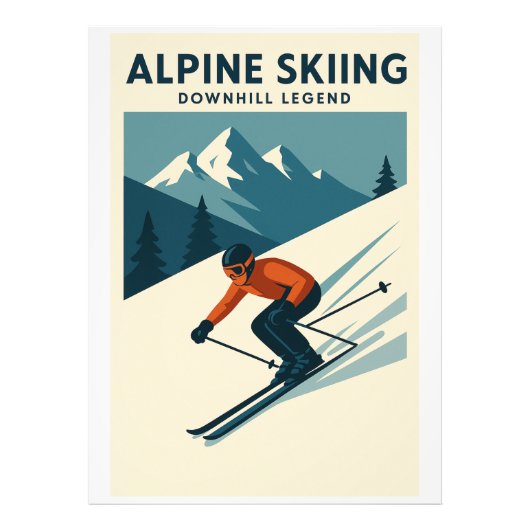 Impression Photo Retro Alpine Skiing Wall Art – Downhill Ski Legend (Devant)