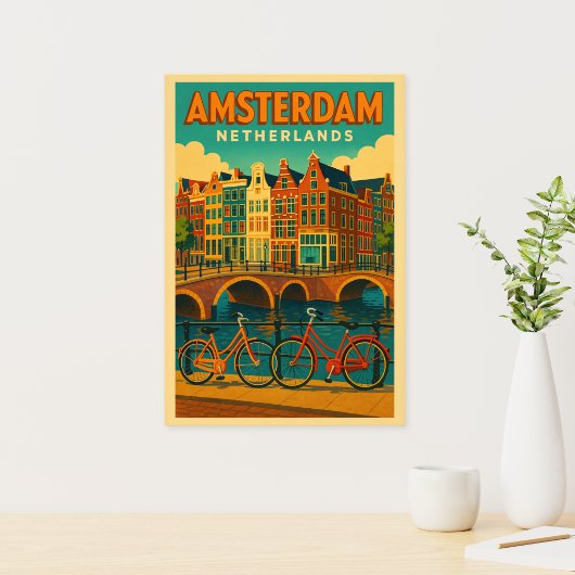Impression Photo Rétro Amsterdam Pays-Bas