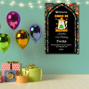 Impression Photo Retro Cinco De Mayo - Cute Cat Anniversaire Bienve