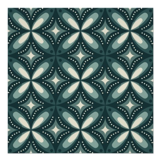 Impression Photo retro green shapes (Devant)