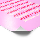 Impression Photo Retro Joyeux Noël rose Décor de vacances Preppy (Coin)