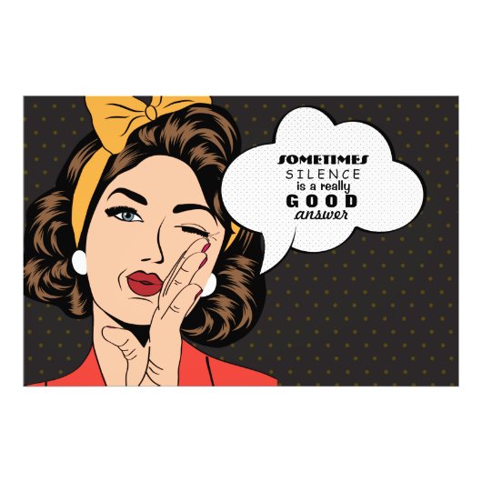 Impression Photo Retro Pop Art Femme Motivation Discours Buble (Devant)