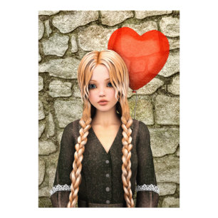 Impression Photo Retro Saint-Valentin - Amour de ballon en forme de