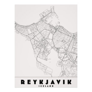 Impression Photo Reykjavik Islande Carte de Voyage Vintage