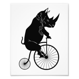 Impression Photo Rhino équitation un vélo