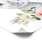Impression Photo Rhino, Safari, Jungle, Fleurs roses, Petite Fille (Coin)