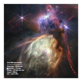 Impression Photo Rho Ophiuchi (image NIRCam) Image et invite JWST