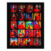 Impression Photo Robe Rouge Modes d'Art Chat Noir (Devant)