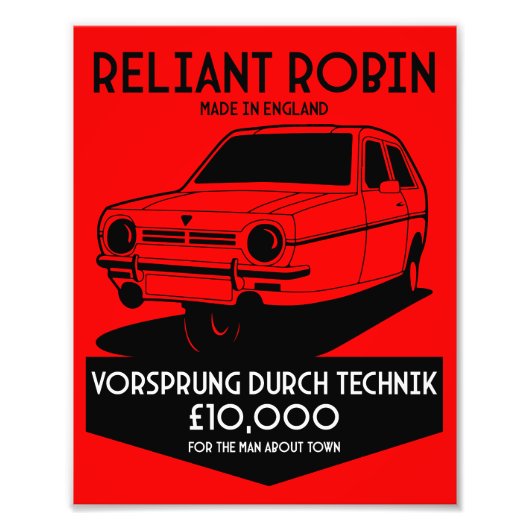 Impression Photo Robin Reliant Trois Roues (Devant)