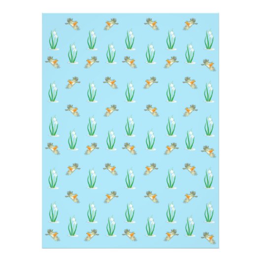 Impression Photo Robins rouges et snowdrops (Devant)