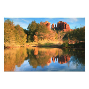 Impression Photo Rocher de la Cathédrale et réflexions, Sedona Ariz