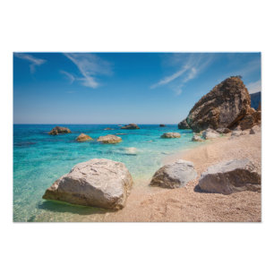 Impression Photo Rochers sur la plage de Cala Mariolu en Sardaigne,